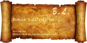 Bobik Lóránt névjegykártya